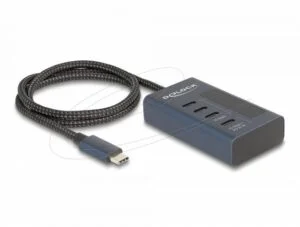 Delock USB Хъб 4 порта 10 Gbps 3 x Data USB-C 1 x PD 20W основен изглед на продукта