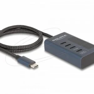 Delock USB Хъб 4 порта 10 Gbps 3 x Data USB-C 1 x PD 20W основен изглед на продукта