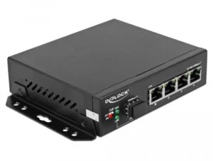 Суич DeLock 4 Port + 1 SFP 10/100/1000 Mb/s основен изглед отпред