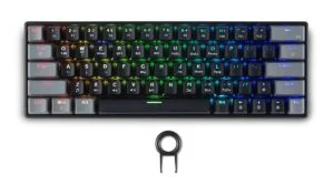 Геймърска безжична клавиатура Spartan Gear Pegasus 2 RGB Black/Grey снимка отпред с видими клавиши и подсветка
