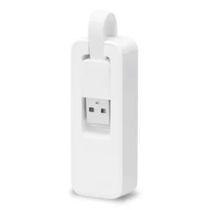 Страничен изглед на мрежова карта Tp-Link UE200 с размери и портове