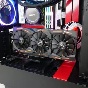 Универсален брекет и кабел CableMod за вертикален монтаж с вид на страничен изглед