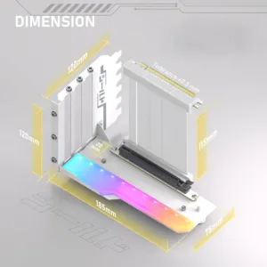 Брекет за вертикален монтаж на GPU EZDIY-FAB RGB PCIe 4.0 Riser Cable 90° детайл на кабела и конектора