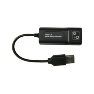 Мрежова карта ESTILLO USB 3.0 - LAN 10/100/1000 продуктова снимка с видим USB и RJ45 порт
