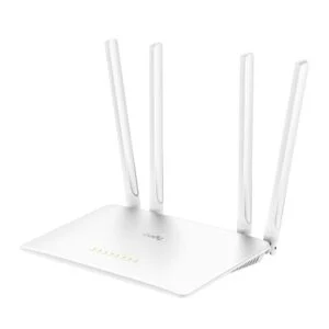 Безжичен рутер Cudy WR1200 V2.0 с вид отпред и антени