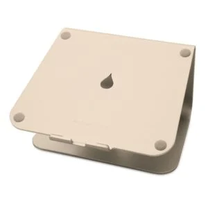 Поставка за лаптоп Rain Design mStand Златиста основен изглед с лаптоп
