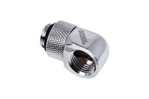 Въртящ се L-конектор Alphacool Eiszapfen G1/4 AG auf G1/4 IG Сребрист продуктова снимка отпред