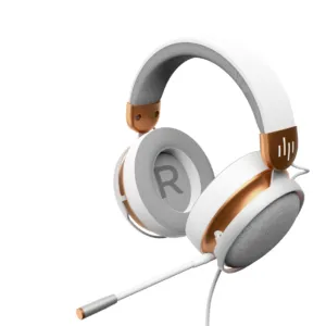 Геймърски слушалки Dark Project Sono Wired White/Gold страничен изглед на продукта