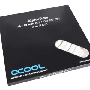 Тръба Alphacool AlphaTube HF 16/10 UV 3м Бяла Retailbox показана в Retailbox опаковка
