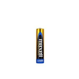 Супералкални батерии MAXELL LR03 XL 4 броя разположени на плоска повърхност