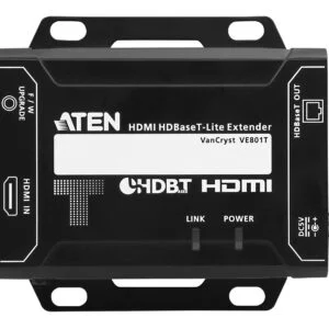 Усилвател HDMI ATEN VE801 с видими технически детайли на корпуса