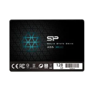 SSD SILICON POWER A55 2.5 инча 128 GB SATA3 продуктова снимка с видим дизайн и размери