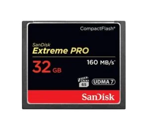 Карта памет SANDISK Extreme PRO CompactFlash 32GB продуктова снимка с видими детайли