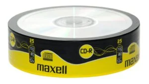 CD-R80 MAXELL 700MB 52x 25 бр снимка на опаковката с дискове