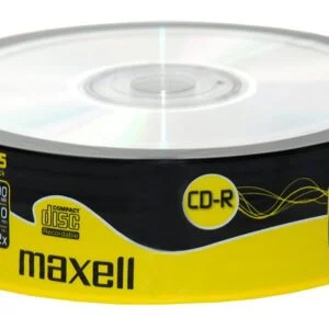 CD-R80 MAXELL 700MB 52x 25 бр снимка на опаковката с дискове