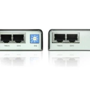 Усилвател HDMI ATEN VE800A показан с включени кабели