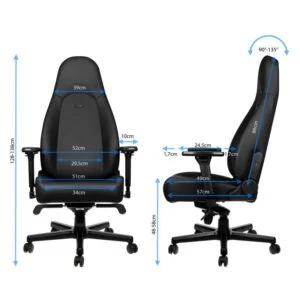 Геймърски стол noblechairs ICON Black Edition детайл на облегалката и тапицерията