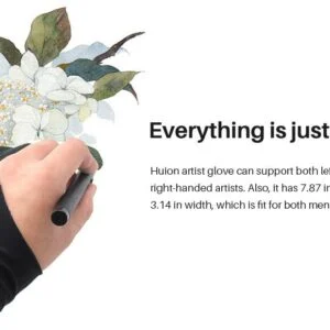 Детайлна снимка на ръкавица за графичен таблет HUION Artist glove GL200