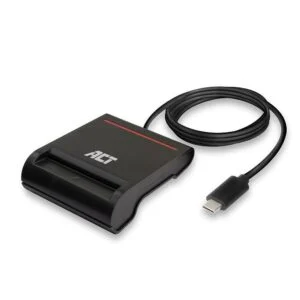 Четец на смарт карти ACT AC6020 с USB-C интерфейс на бял фон
