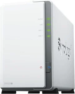 Мрежов сторидж Synology DS223j с два слота за дискове снимка отпред