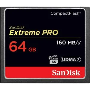 Карта памет SANDISK Extreme PRO CompactFlash 64GB снимка на продукта с видим дизайн и размер