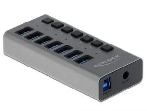 USB-А хъб 7 порта DELOCK-63669 основна продуктова снимка с метален корпус