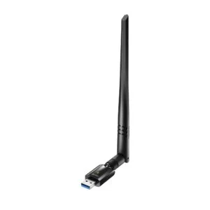 Безжичен адаптер Cudy WU1400 USB 3.0 с външна антена на бял фон