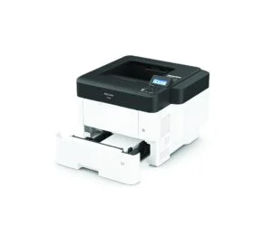 Лазерен принтер RICOH P 800 USB LAN USB Host A4 55ppm на бял фон с видима предна страна
