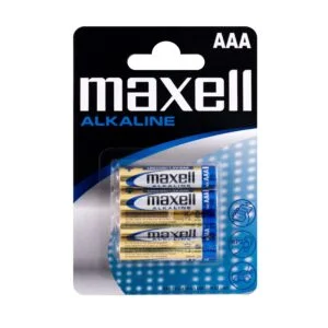 Алкална батерия MAXELL LR03 4 броя в опаковка продукт снимка отпред