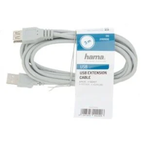 Удължителен кабел HAMA USB-A 3 метра с изглед на цялата дължина на кабела