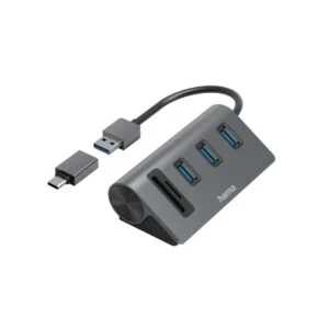 HAMA USB хъб/четец на карти 5 портов с USB-C адаптер основно изображение