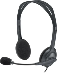 Слушалки с микрофон Logitech H111 основно изображение с видим микрофон и кабел