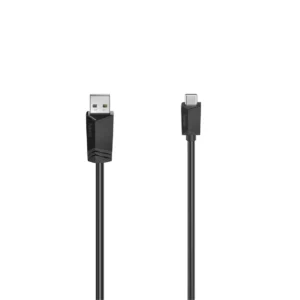 Кабел HAMA USB-C мъжко - USB 2.0 A мъжко 480Mbit/s 0.75 м Черен продукт снимка отпред