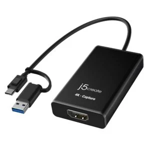 Кепчер адаптер j5create JVA11 HDMI - USB-C 4K Черен основен продукт снимка