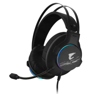 Геймърски слушалки Gigabyte Aorus H1 RGB Fusion основен изглед с RGB осветление
