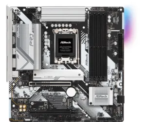 Дънна платка ASRock B760M Pro RS DDR5 основна продуктова снимка с видими слотове и компоненти