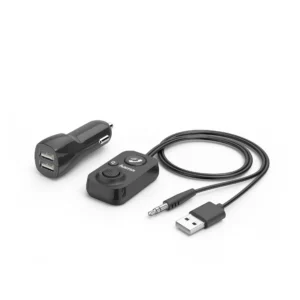 Блутут приемник за кола HAMA AUX-In USB зарядно 2.1 A снимка на продукта отпред