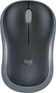 Безжична оптична мишка LOGITECH M185 с USB приемник на бял фон