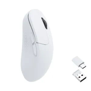 Геймърска Безжична мишка Keychron M3 Mini 1000Hz Matte White изглед отстрани и детайли