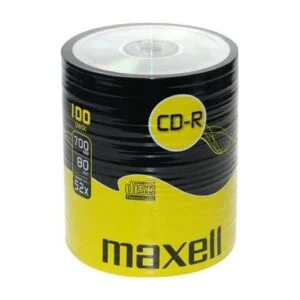 CD-R80 MAXELL 700MB 52x 100 бр снимка на продукта с опаковка и диск