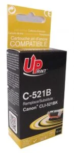 Мастилница UPRINT CLI521 CANON с чип черна продуктова снимка отстрани