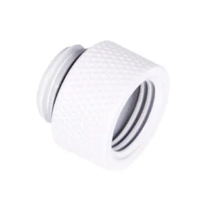 Удължител Alphacool Eiszapfen бял фитинг с G1/4 резба показан отстрани