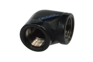 L-конектор Alphacool HF с вътрешна резба G1/4 90 градуса черен мат продукт снимка