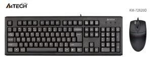 Комплект клавиатура и мишка A4TECH KM-72620 продуктова снимка с черен цвят и USB свързване