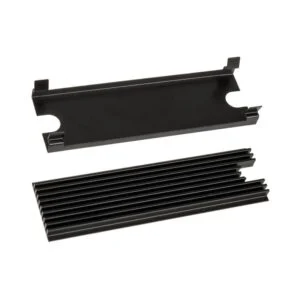 Thermal Grizzly M.2 SSD пасивен охладител показан отстрани с термо падове