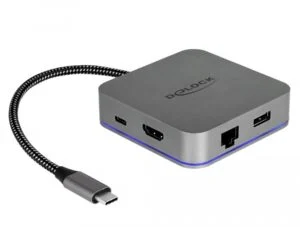 Докинг станция Delock USB-A USB-C HDMI Gigabit LAN PD сива основен изглед