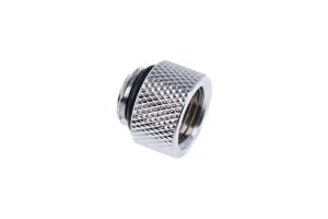 Удължител Alphacool Eiszapfen G1/4 външна към вътрешна резба сребрист изглед отпред