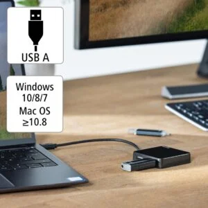 USB хъб 4 портов HAMA-200121 детайл на USB-A портовете