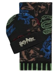 Комплект шал и шапка DIFUZED Harry Potter Черен на снимка за продукт