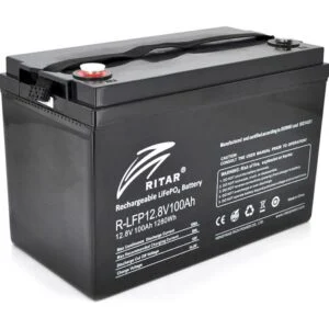 Литиево йонни батерии LFP12.8V100AH 12V 100Ah RITAR продукт снимка с размери и терминали